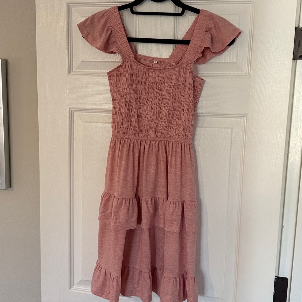 Pink Ruffle Sleeve Dress - Picture 4 of 5